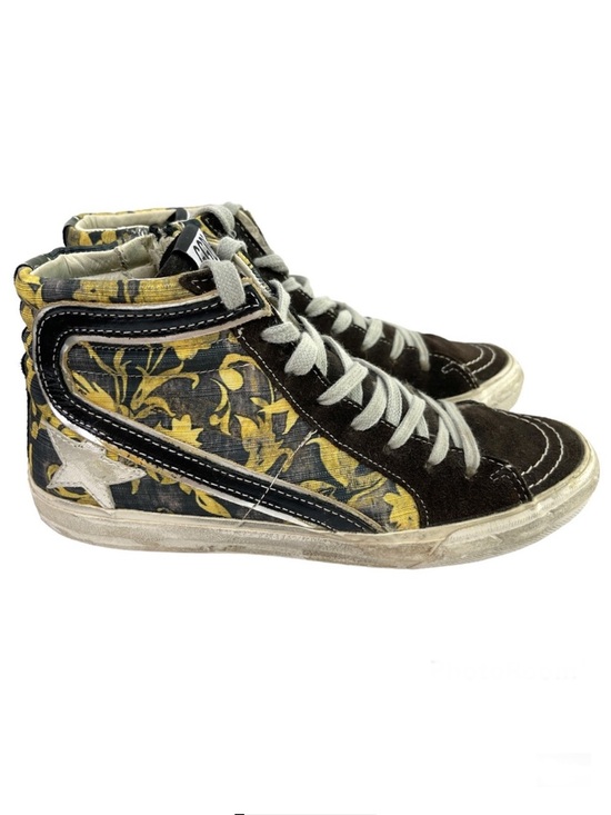 Golden Goose Shoes - GOLDEN GOOSE Black Yellow Field Slide Sneakers Rare Size 37